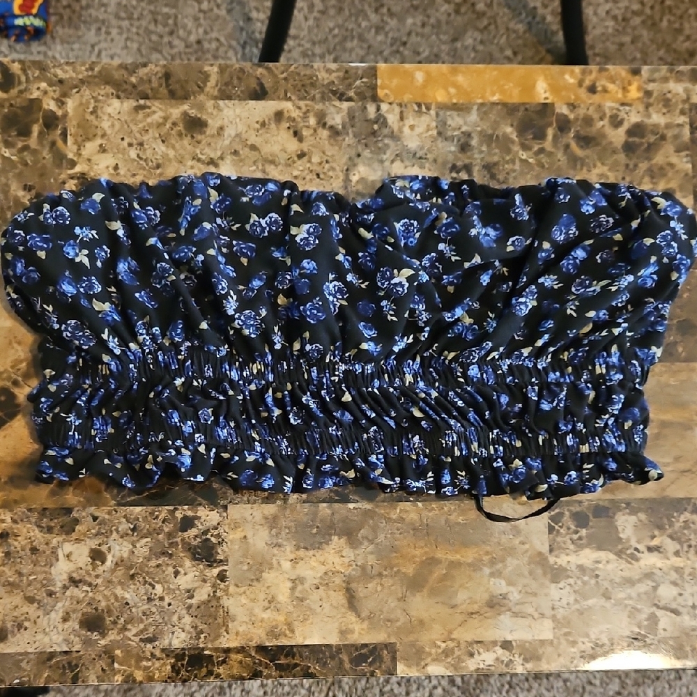 🔴 Floral Blue Women's Top